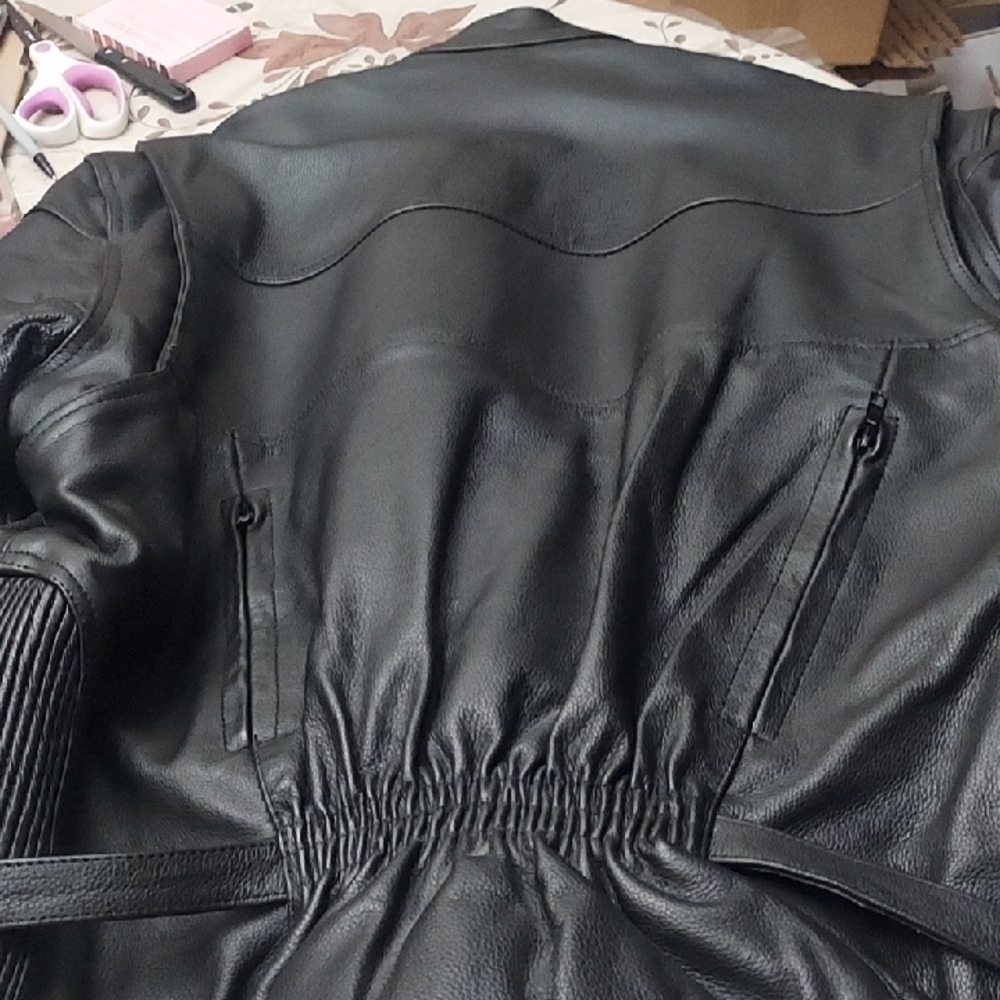 Black Leather Jacket Womens Size 4XL - Picture 5 of 15